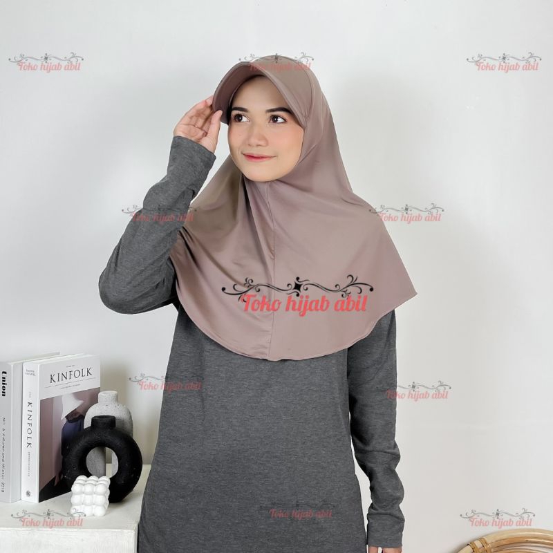 Jilbab Instan Sport Topi Dewasa Ukuran M Jersey Premium I Hijab Sporty Wanita Muslimah