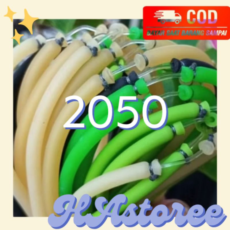 Karet Ketapel Ikan 2050 Siap Pakai Warna Random Tanpa Pentol