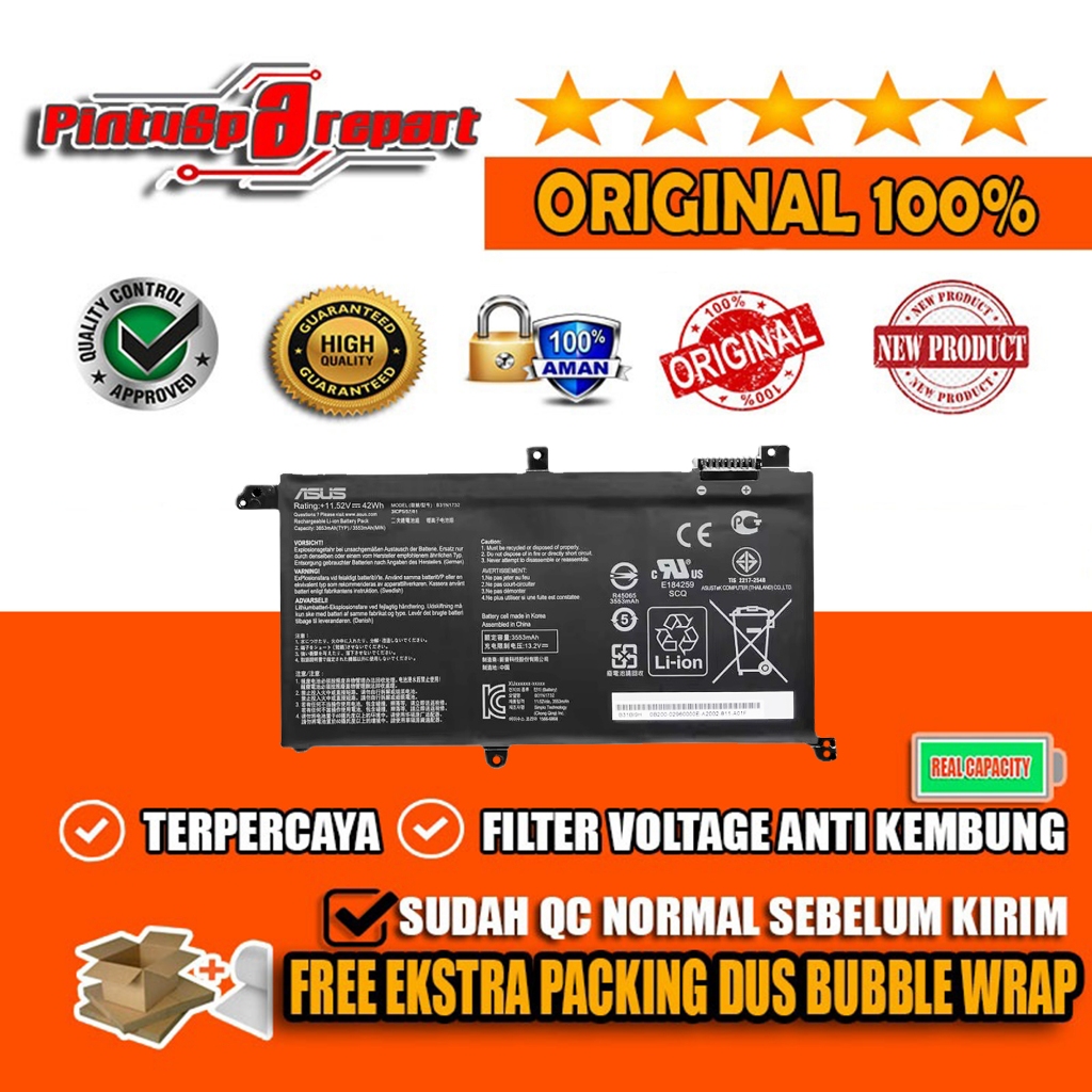 (Genuine B31N1732) Baterai Battery Original Asus VivoBook 15 F571 F571G F571GT F571GD S14 S430 S430U