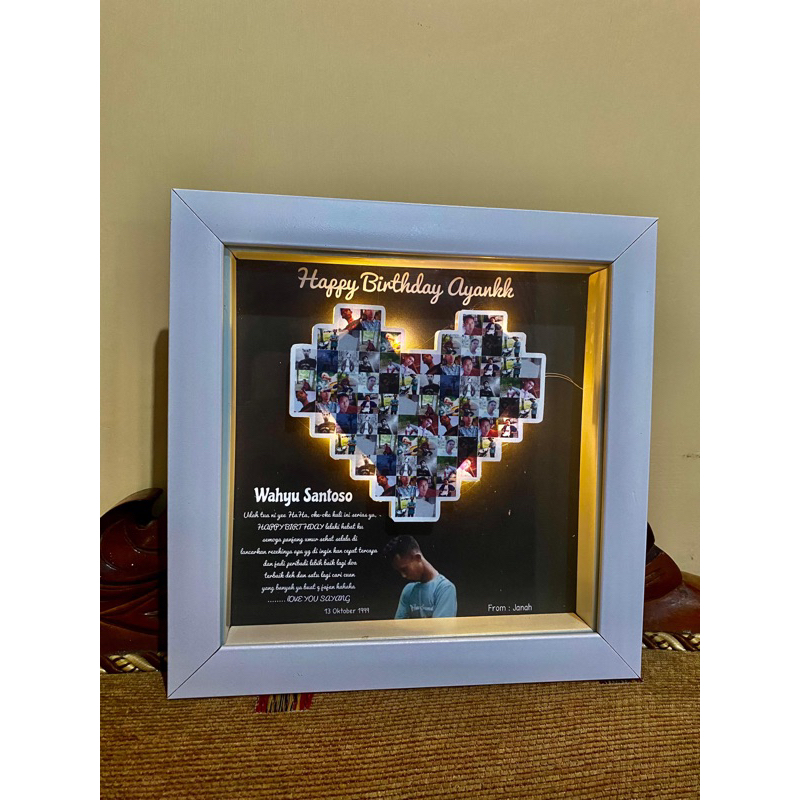 KADO ULTAH/ANNIVERSAY/WEEDING/ POPUP LAMPU FRAME