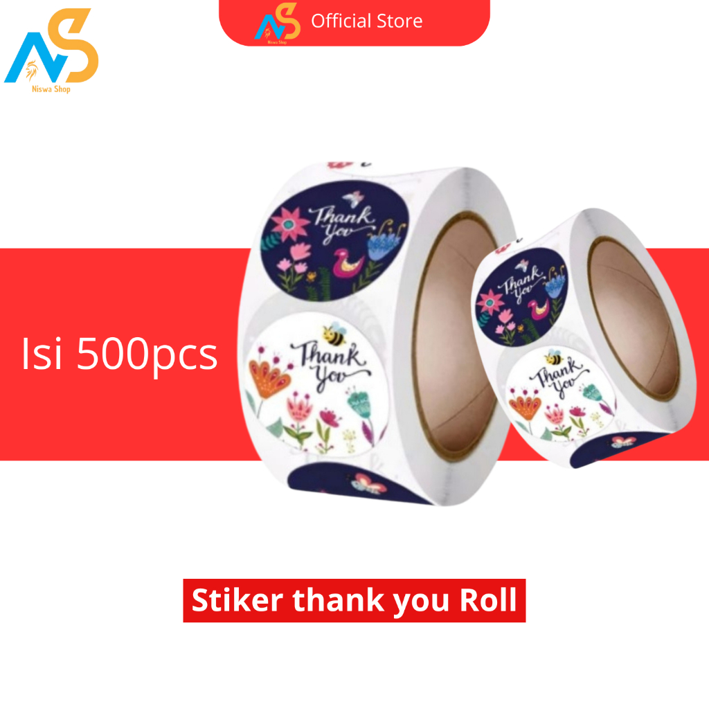 

Stiker Thank You isi 500 pcs / roll Murah!! Recommended!!