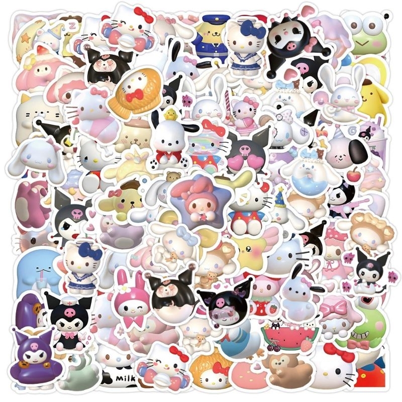 

50 - 90 pcs sticker anak sanrio labubu lucu one piece