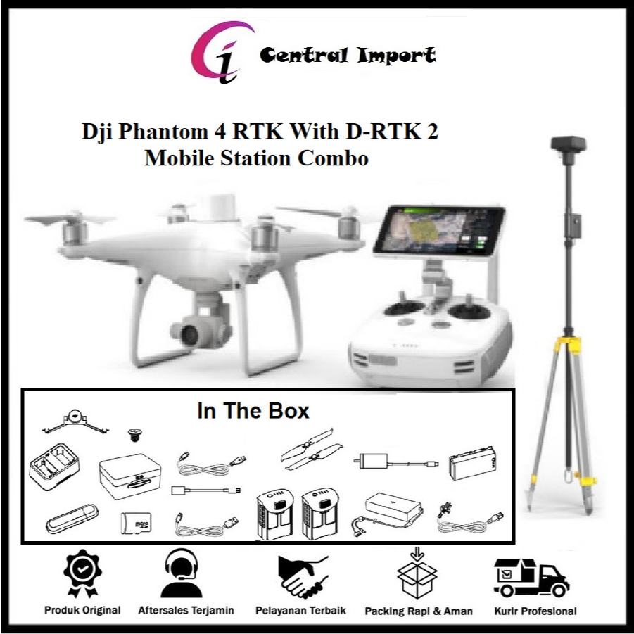 Dji Phantom 4 RTK (EU) With D-RTK 2 Mobile Station Combo - Dji Phantom 4 RTK SE (EU) Mobile Station 