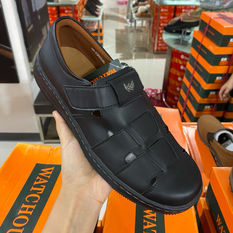 Watchout sepatu loafers pria / cowok semi kulit