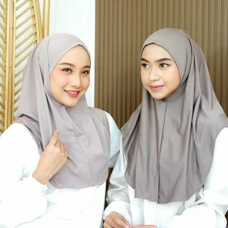 Hijab/jilbab/kerudung sport bergo tanpa pet menutup dada