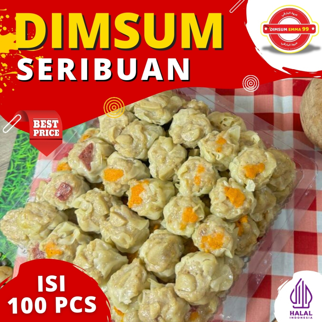 

Dimsum Seribuan isi 100 pcs Frozen Food Halal Gratis Saos Merah Kemasan Thinwall ( Box )