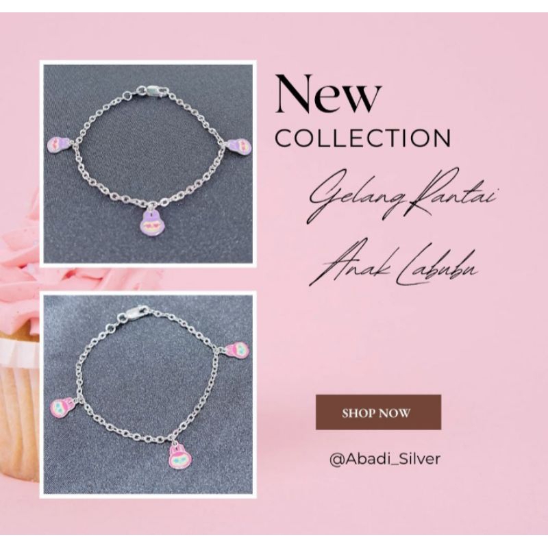 gelang rantai labubu (silver 925)