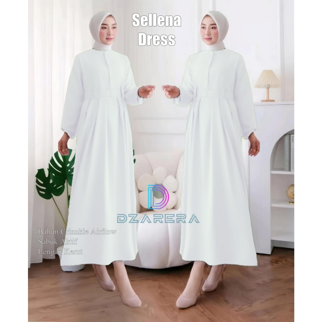 GAMIS PUTIH BAJU TERLARIS 2025 BAHAN CRINKLE AIRFLOW