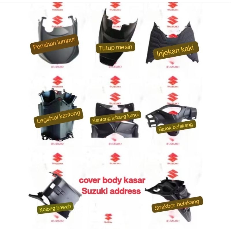 cover body bodi kasar Suzuki address penahan lumpur kolong bawah batok spakbor belakang legshiel kan