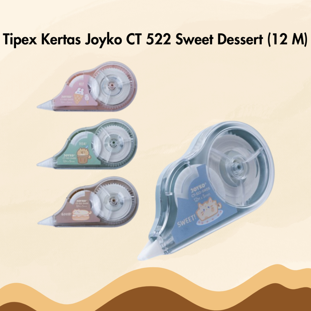 

Tip Ex Kertas Correction Tape Joyko CT 522 Sweet Dessert 12 Meter