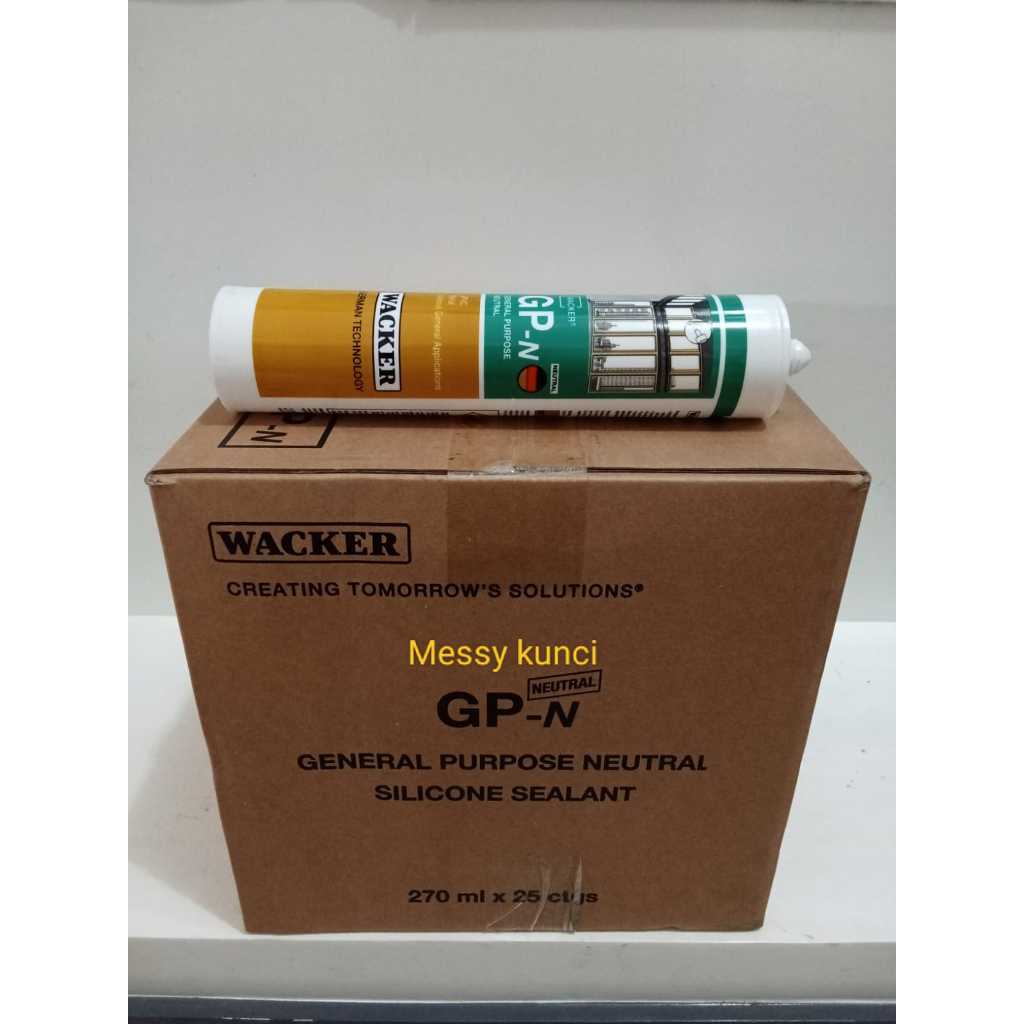 Lem Kaca Netral Silicone Sealant Wacker GP Netral 270ml  - Bronze/Coklat 1dus/25 btl