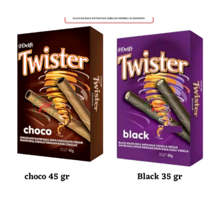 

delfi twister wafer roll choco black 45gr