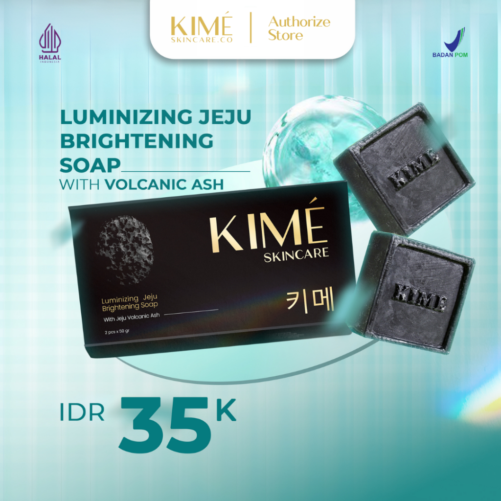 Kime Skincare Luminizing Jeju Brightening | Sabun Flek Hitam | Bright Glow Face Soap | Sabun Melemba
