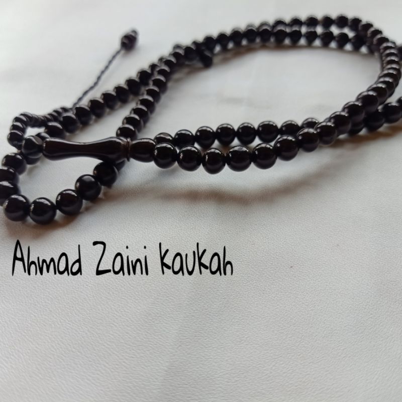 tasbih black kaukah super premium size 7 mm mantul