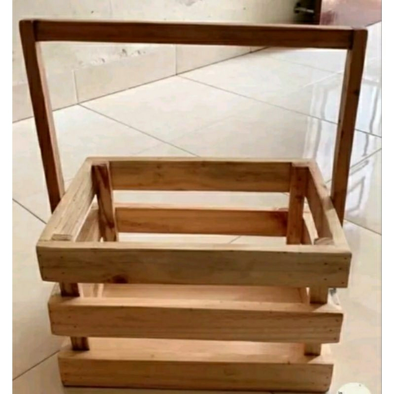 Wooden Storage 40x23x18 Keranjang Kayu Keranjang Buah Keranjang Parcel Kotak Hampers Wooden Box Kota