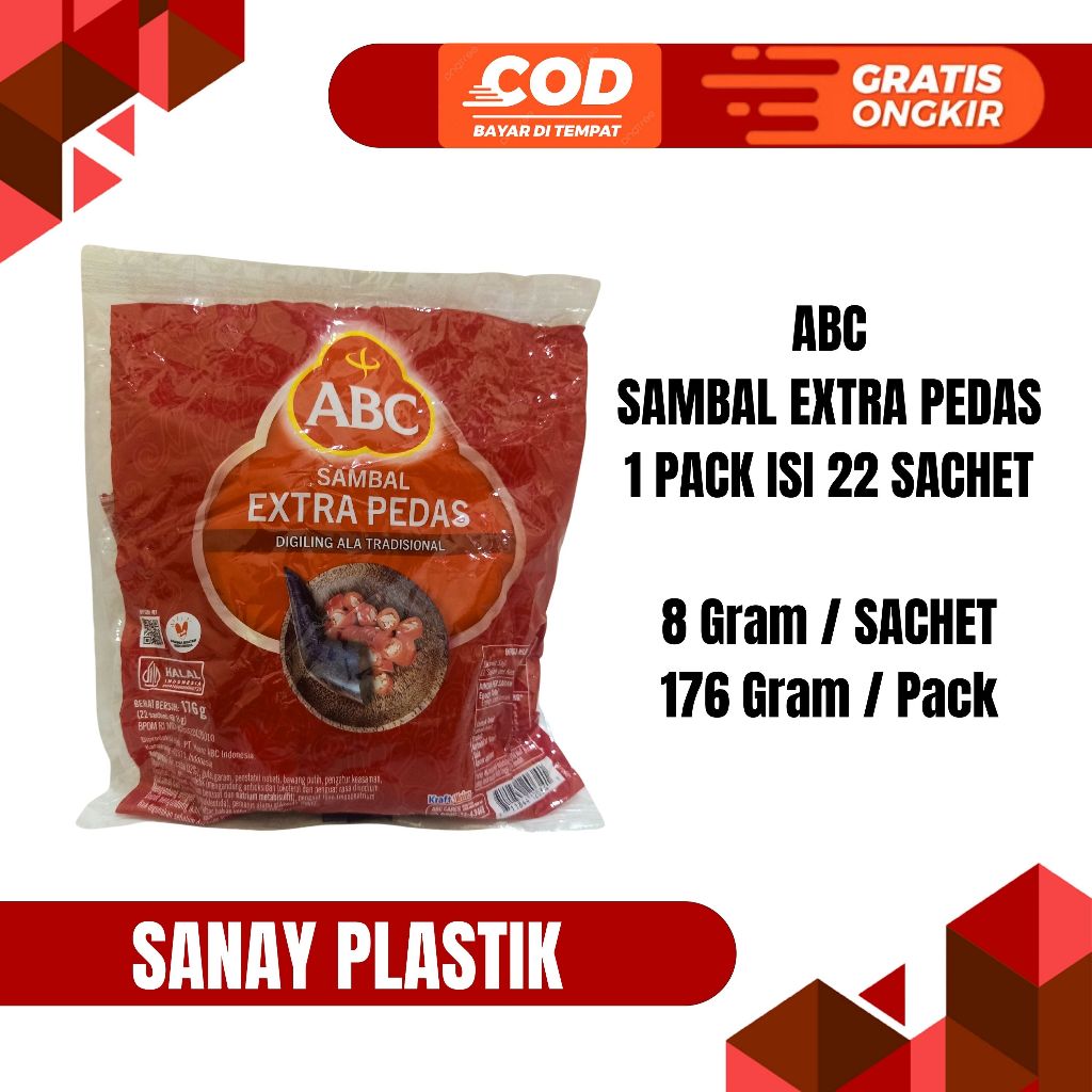 

ABC SAMBAL EXTRA PEDAS SACHET 8 GRAM ISI 22 PCS