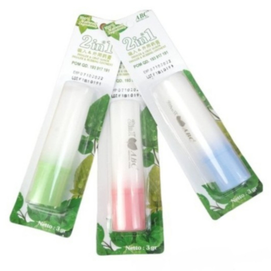 MENTHOL ABC STICK 2 IN 1 INHALER DAN OBAT GOSOK 3 GR / ABC MENTHOL STICK