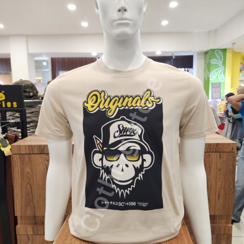 SHARKS ORIGINAL kaos pria lengan pendek cream SGB1R0835