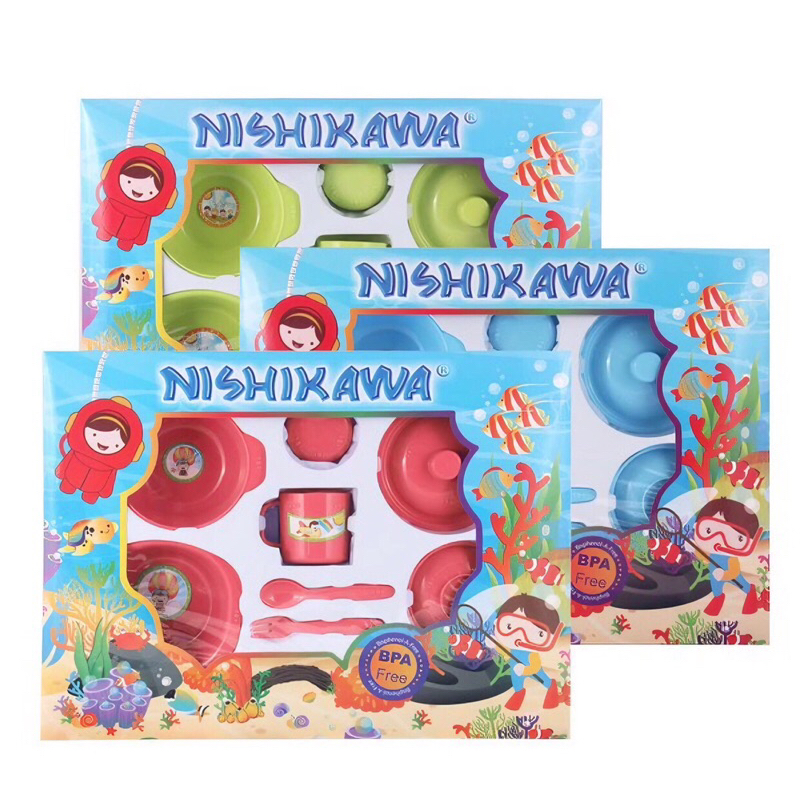 Feeding Set Besar Nishikawa / Set peralatan makan bayi / tempat makan bayi set besar / Peralatan Mak