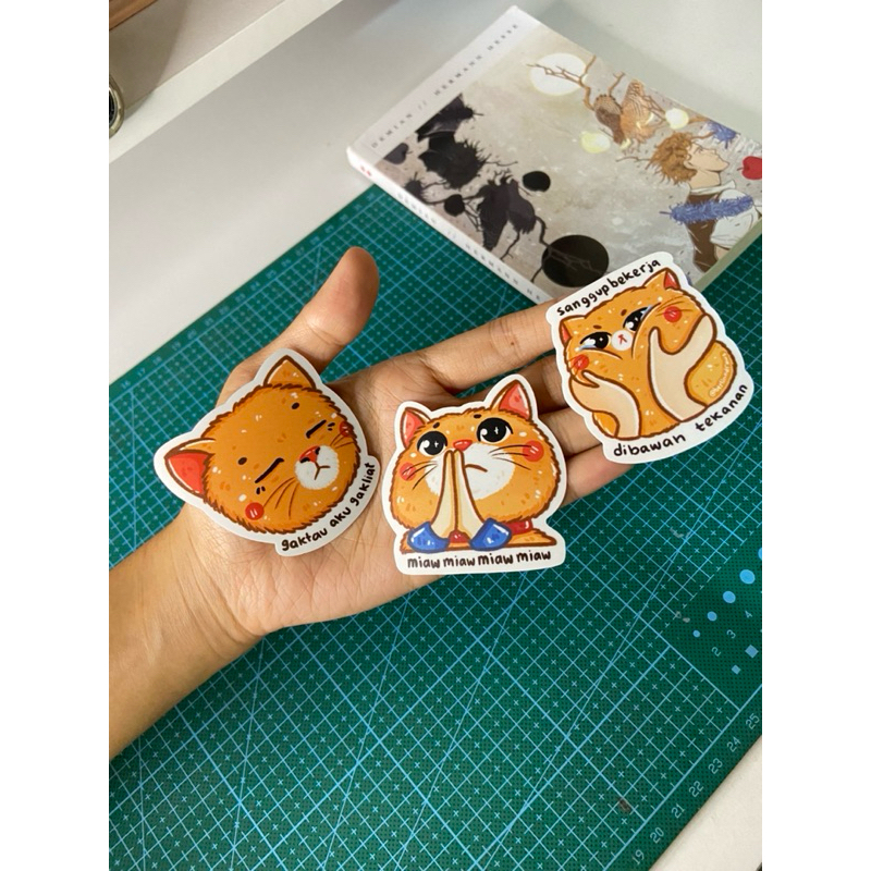 MEME KUCING sticker by berlinndraws (waterproof)