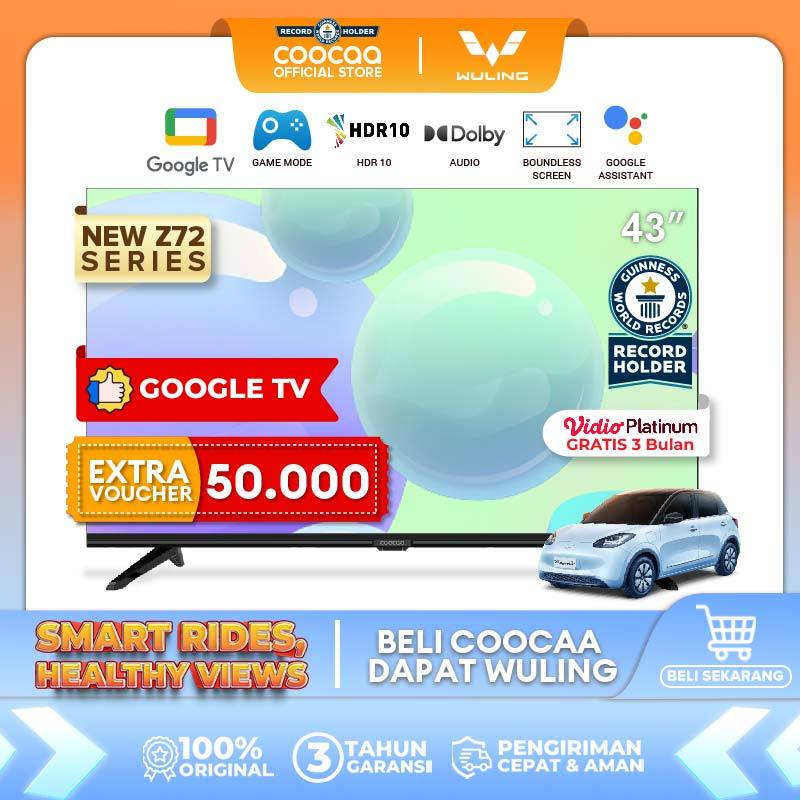 [Google TV] COOCAA 43 inch Smart TV - Digital TV - Netflix/Youtube - Google Assistant - Dolby Audio 