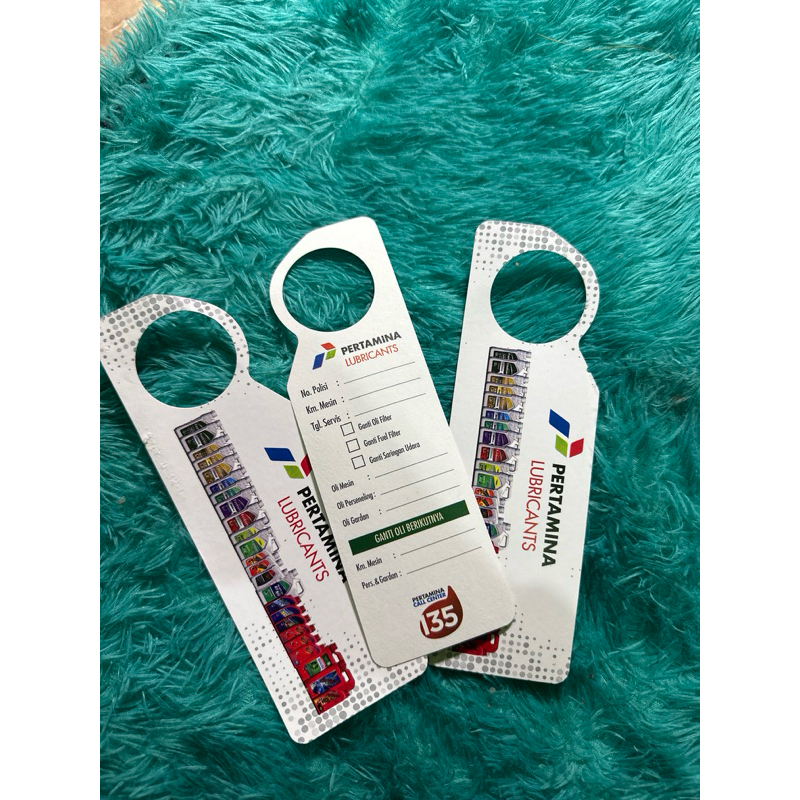 

kertas gantungan oli catat kilo meter