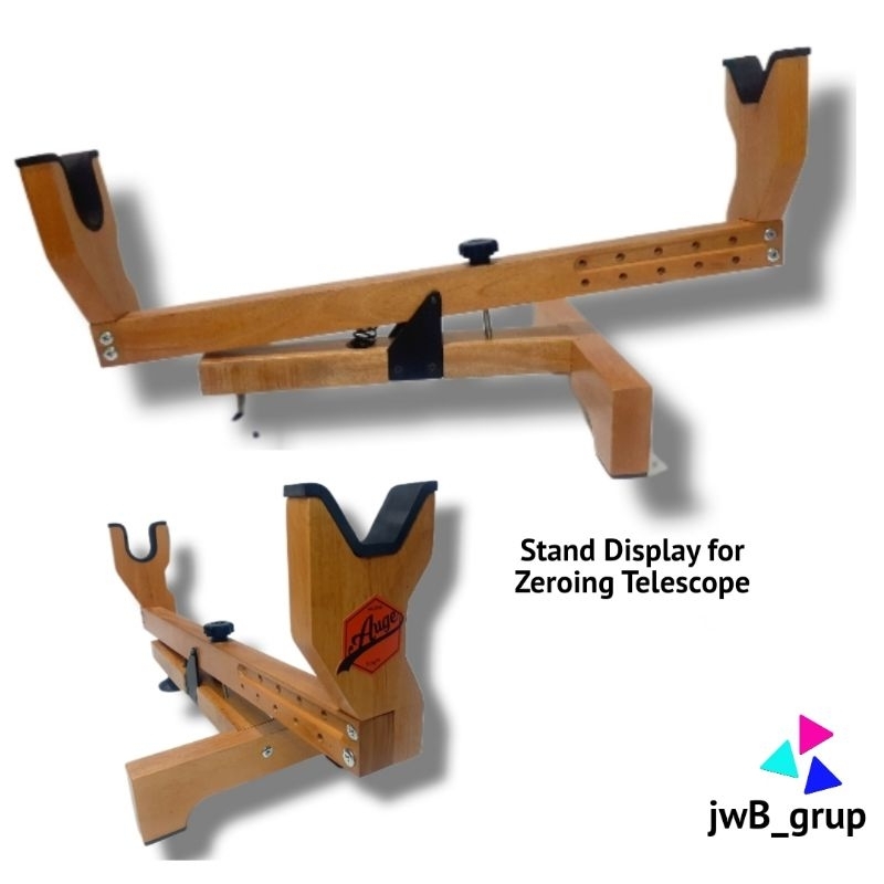 stand display zeroing shooting rest presisi bahan kayu premium