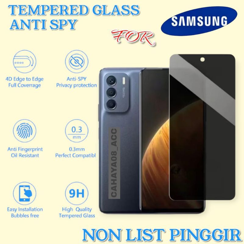 Tempered Glass Anti Spy Samsung A02 A02s A03 Core A03s A04 Core A04e A04s A05 A05s A06 A06s Anti Gor