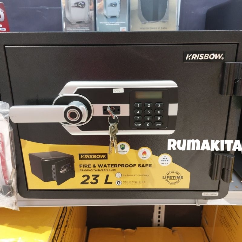 Krisbow brankas besi tahan api dan air 47x48.3x36 cm FP3501F