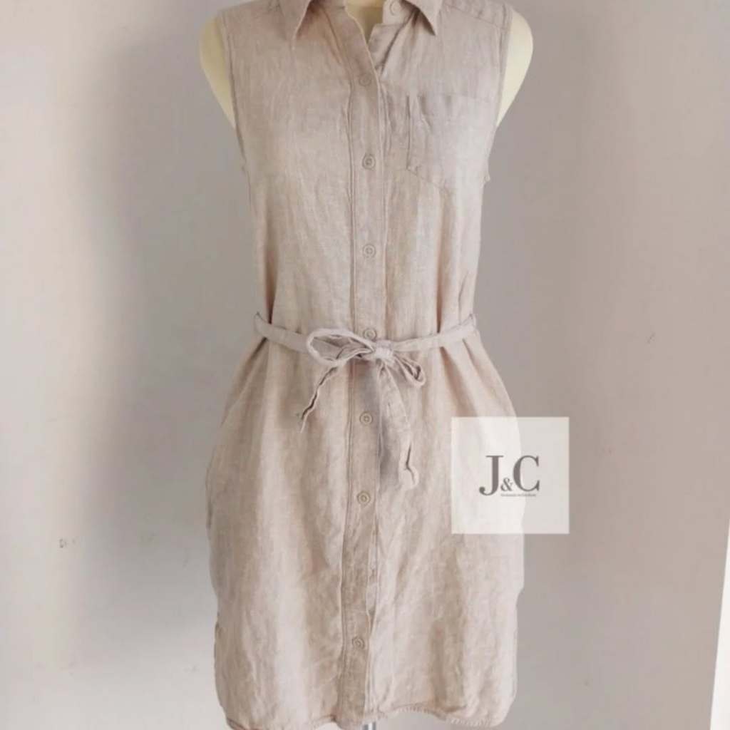 Uniqlo linen dress preloved
