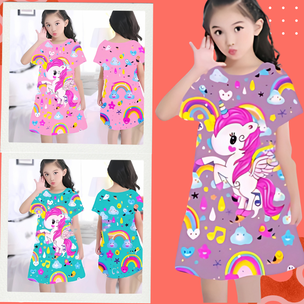 MALDIS DASTER ANAK UNICORN FULLPRINT DASTER KAOS ANAK MURAH