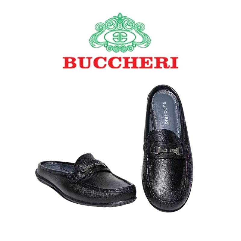 BUCCHERI KIRANA Sepatu Sandal Wanita Full Leather-b2237-Black
