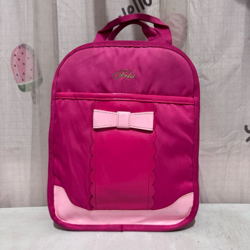 tas handbag fila. tas handbag nilon pink fusia preloved