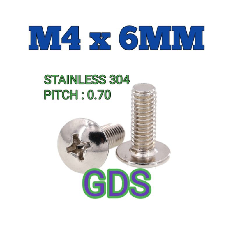 Baut JT M4 x 6MM Stainless 304 / Baut Payung SUS 304