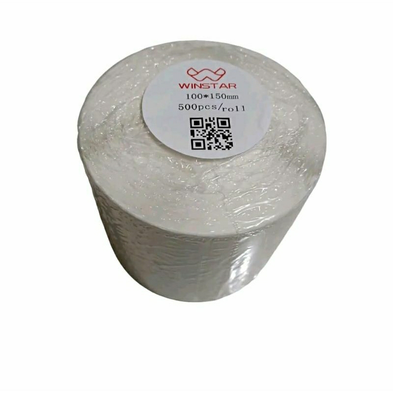 

sticker kertas thernal label winstar rol 100×150 -500 lbr