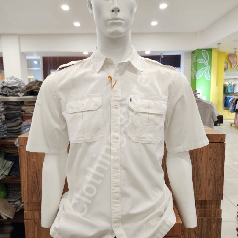 MGEE ORIGINAL kemeja pria lengan pendek putih RANGERC001