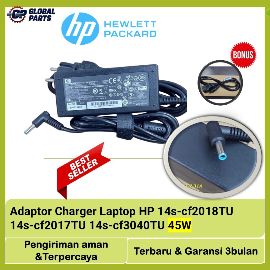 Adaptor Charger Laptop HP 14s-cf2018TU 14s-cf2017TU 14s-cf3040TU 45W