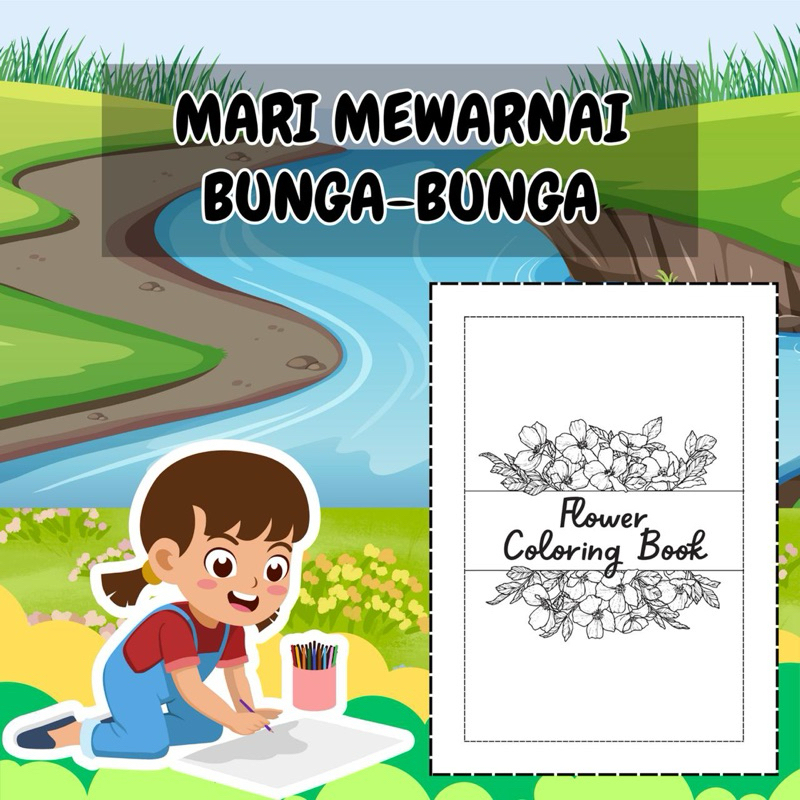 

KERTAS MEWARNAI / COLORING / KERTAS GAMBAR / BUAH/ KERTAS MEWARNAI ANAK PAUD TK SD / A4 Flowers