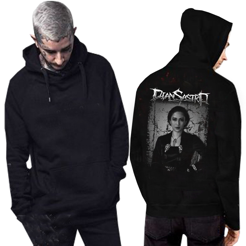 Dian Sastro X Deadsquad Hoodie Bahan Black Cotton Fleece | Jumper & Zipper Ready Stock