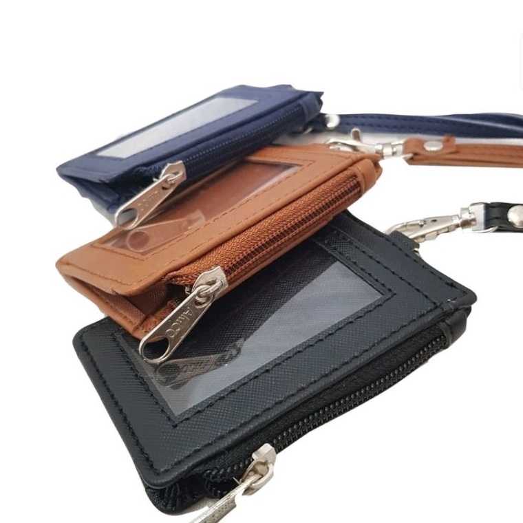 

Promo Bulan Ini lanycard resleting Id card holder kulit sintetis premium