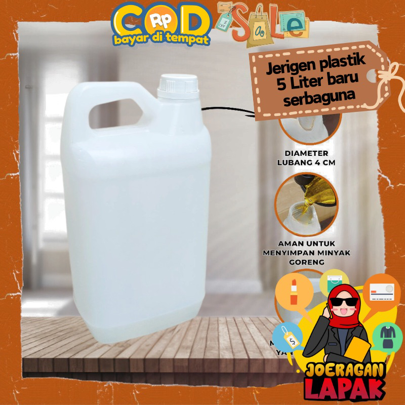 [JOERAGAN LAPAK] JERIGEN 5 LITER - KONDISI BARU FOOD GRADE BOTOL JIRIGEN EMBER KOTAK PLASTIK HDPE CU