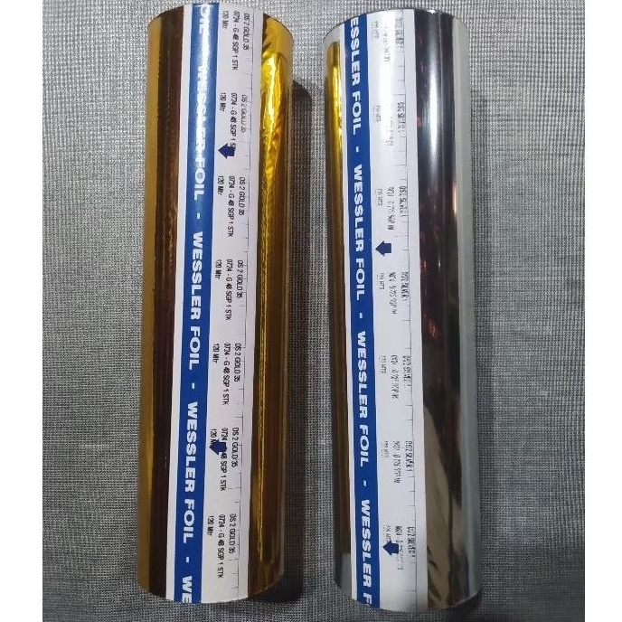 prada foil wessler foil gold & silver pewarna kaligrafi 21cm x 120 meter