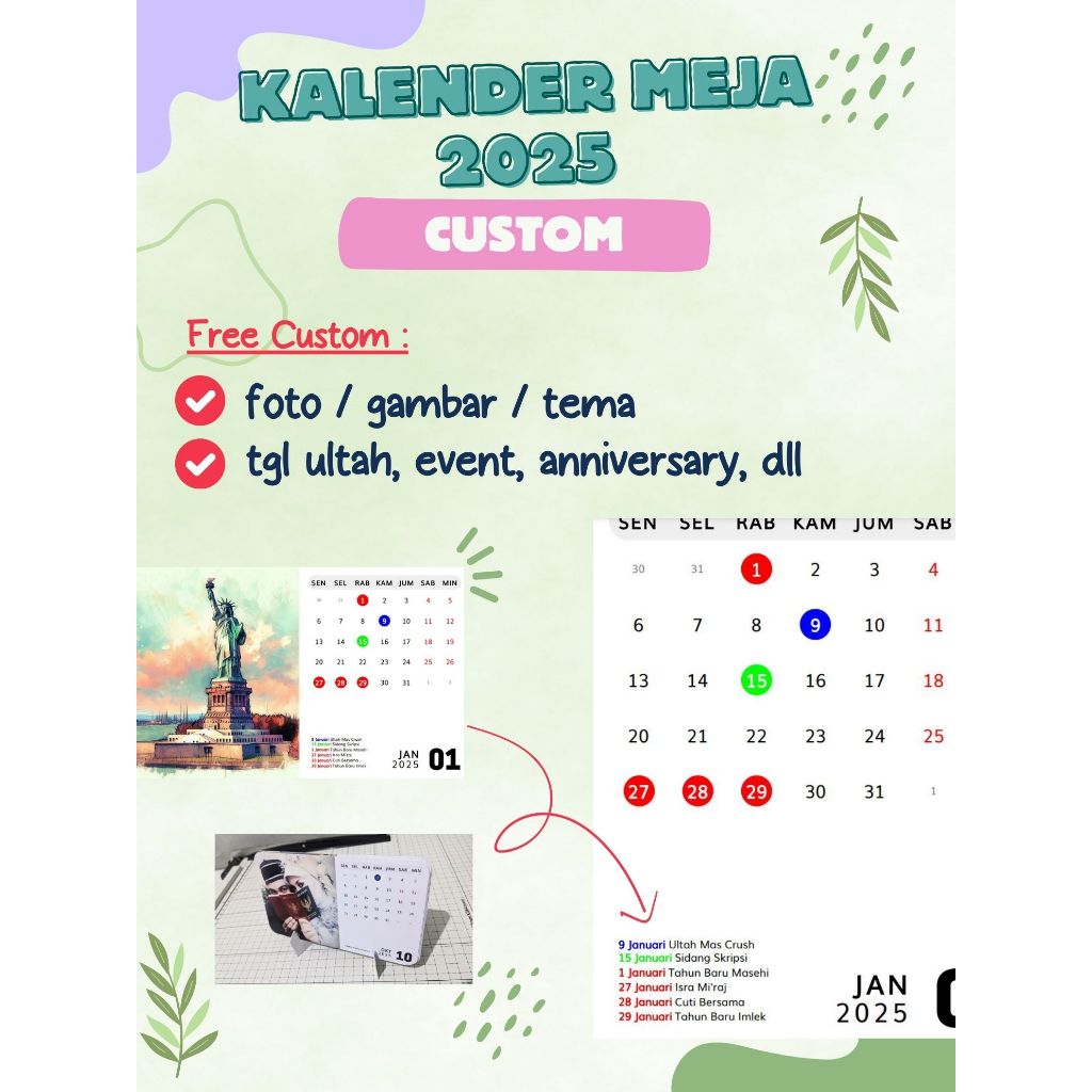 

KALENDER MEJA DUDUK 2025 GRATIS CUSTOM FOTO HARI BESAR EVENT ULANG TAHUN ANNIVERSARY DAN LAIN LAIN