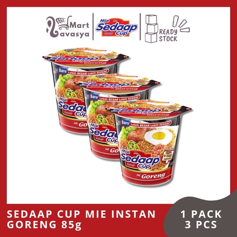 

SEDAAP CUP MIE INSTAN GORENG 85g - 1 PACK ( 3PCS ) - KOTA BANDUNG - LAVASYA MART