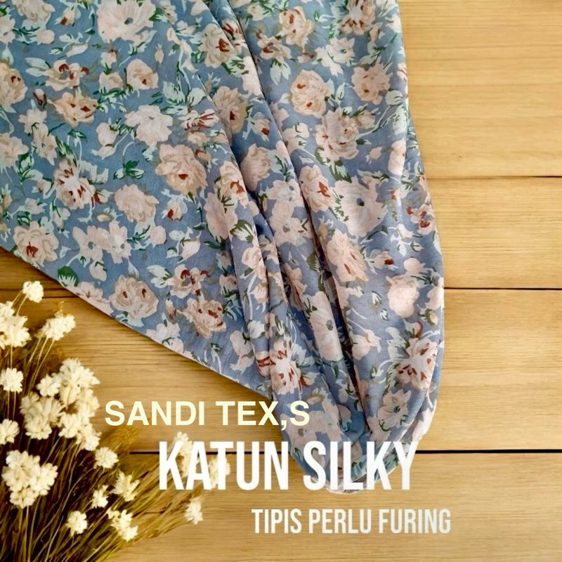 Kain Katun Silky Premium / Bahan Mukena Tarveling / Kain Meteran / Kain Katun Motif Cantik