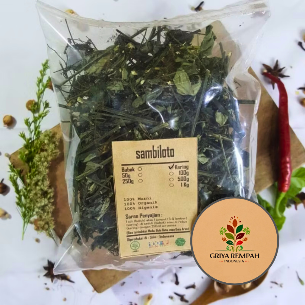 

SAMBILOTO KERING 100 GRAM Premium – Daun Sambiroto Ramuan Rempah Herbal Alami Murni Jamu Tradisional untuk Daya Tahan Tubuh & Kesehatan Simplisia Andrographis paniculata