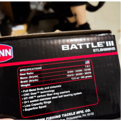 Gulungan Senar Pancing Rel Rell Penn Battle III 4000 HS MERAH Power Handel