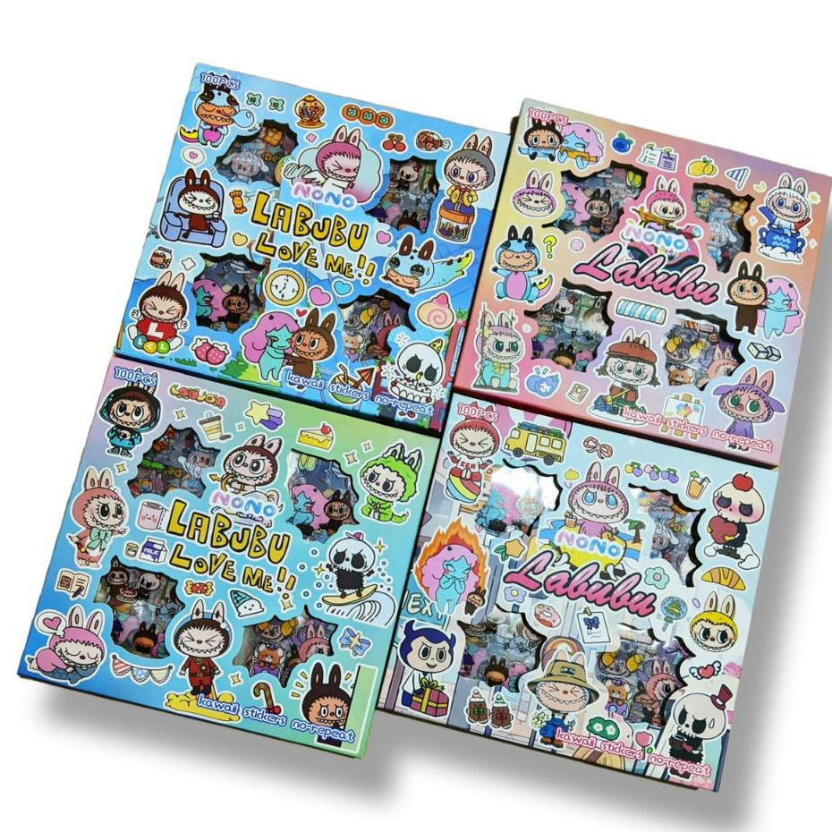 

GROSIR ISI 100PCS STICKER MOTIF LABUBU AESTHETIC VIRAL/STIKER LUCU ANTI AIR