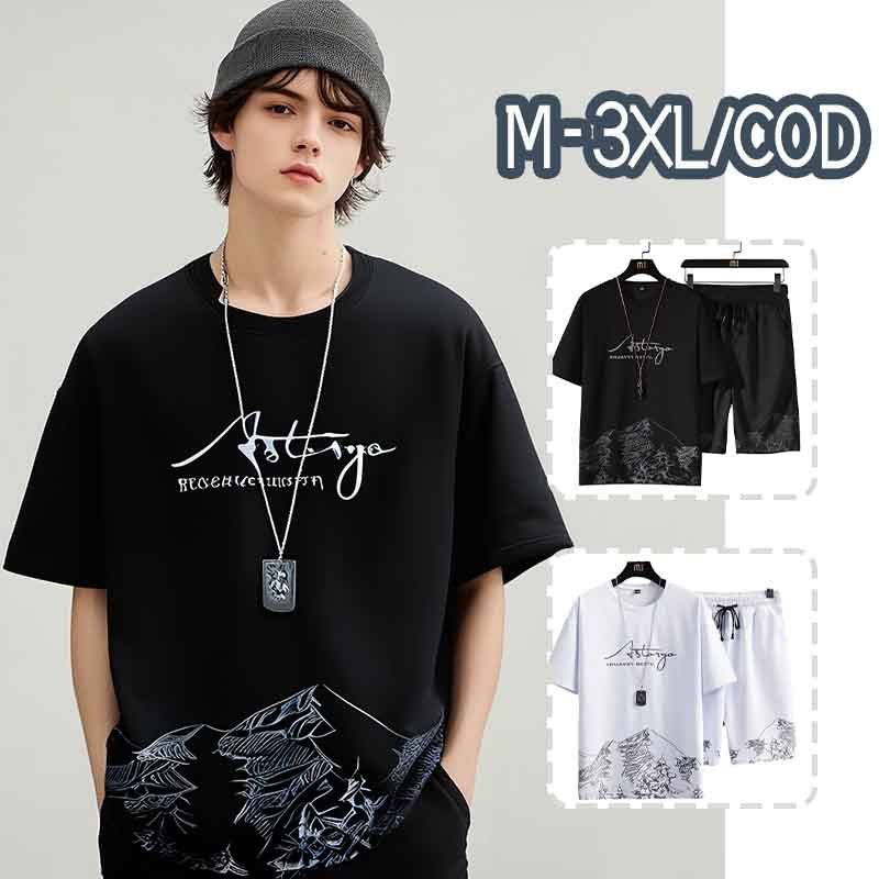 Kaos T-Shirts set celana pendek keren pria terlaris celana pendek pria boxy pria korean baju cowok s