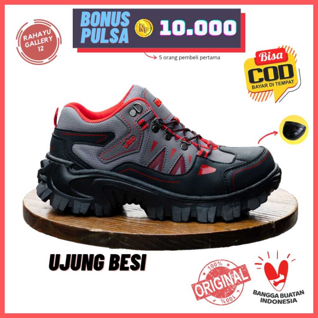 Sepatu Safety Pria Ujung Besi Original Lavio Footwear Septi Kerja Proyek Lapangan